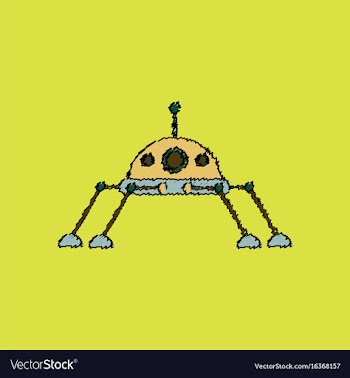 Flat icon design collection spaceship icon in vector image