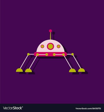 Flat icon design collection spaceship icon in vector image