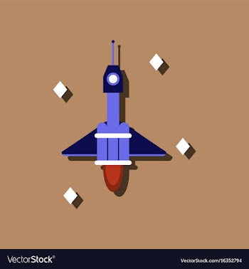 Flat icon design collection spaceship in space in vector image