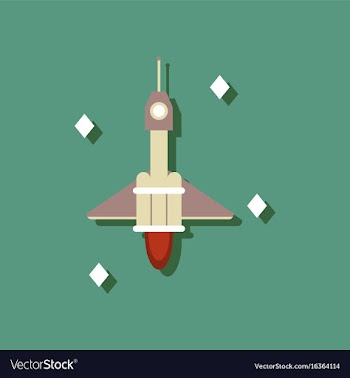 Flat icon design collection spaceship in space in vector image