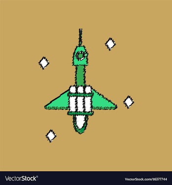 Flat icon design collection spaceship in space in vector image