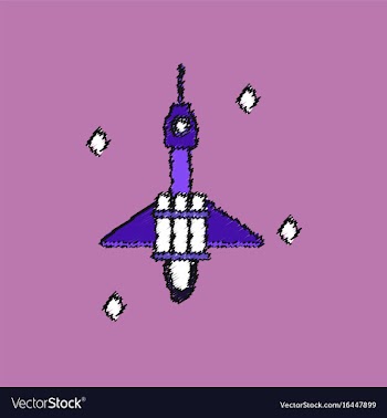 Flat icon design collection spaceship in space in vector image
