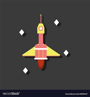 Flat icon design collection spaceship in space in vector image