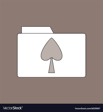 Flat icon design collection spade symbol on folder vector image