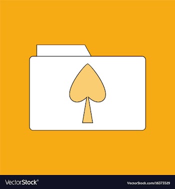 Flat icon design collection spade symbol on folder vector image