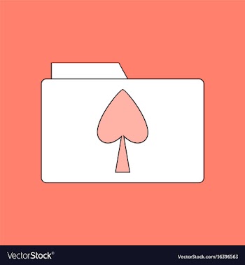 Flat icon design collection spade symbol on folder vector image