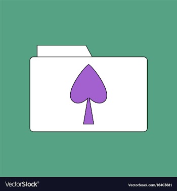 Flat icon design collection spade symbol on folder vector image