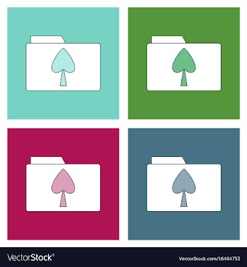 Flat icon design collection spade symbol on folder vector image
