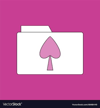 Flat icon design collection spade symbol on folder vector image