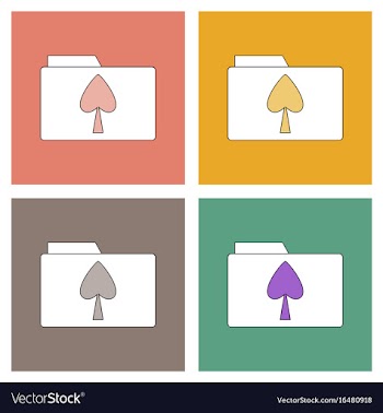 Flat icon design collection spade symbol on folder vector image