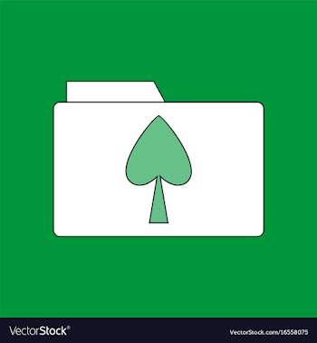 Flat icon design collection spade symbol on folder vector image