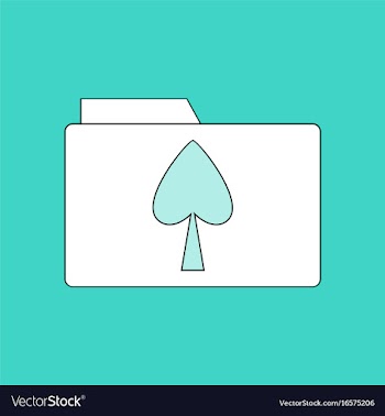 Flat icon design collection spade symbol on folder vector image