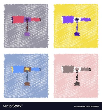 Flat icon design collection spyglass on a stand vector image