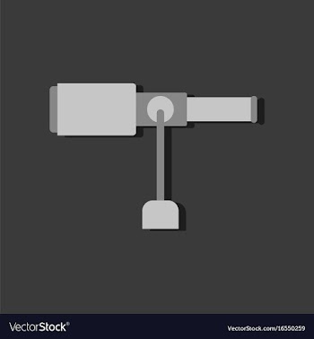 Flat icon design collection spyglass on a stand vector image
