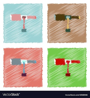 Flat icon design collection spyglass on a stand vector image