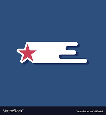Flat icon design collection star in space in vector image
