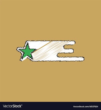 Flat icon design collection star in space in vector image