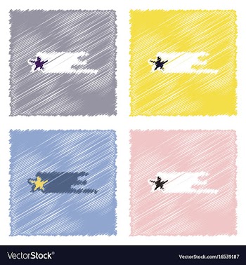 Flat icon design collection star in space in vector image