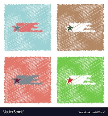 Flat icon design collection star in space in vector image
