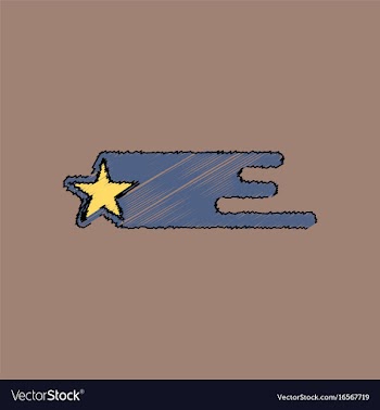Flat icon design collection star in space in vector image