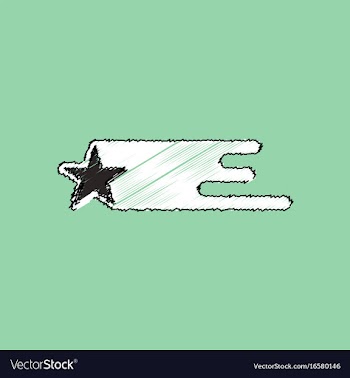 Flat icon design collection star in space in vector image