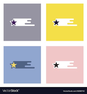 Flat icon design collection star in space vector image