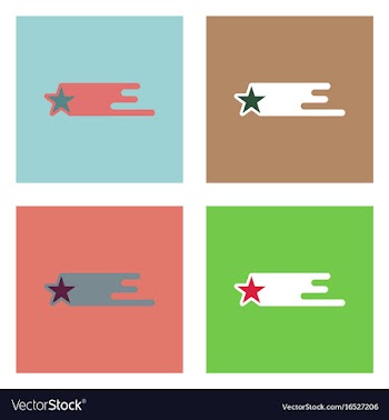 Flat icon design collection star in space vector image