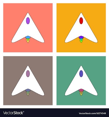 Flat icon design collection stealth attack plane vector image