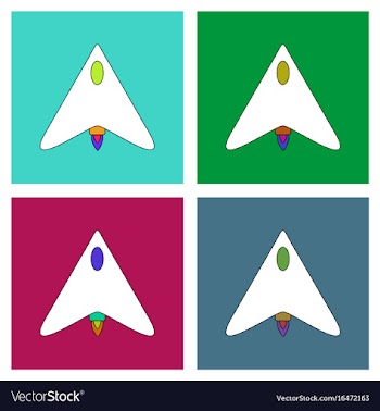 Flat icon design collection stealth attack plane vector image