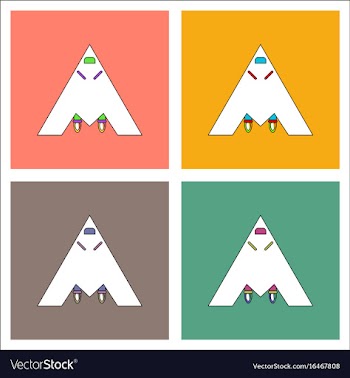 Flat icon design collection stealth strike vector image