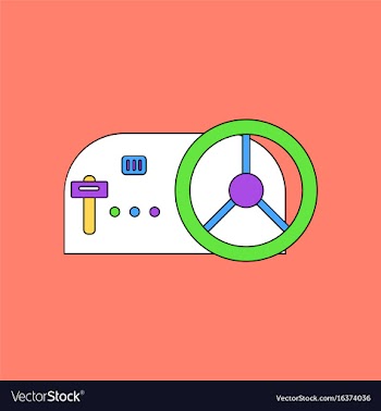 Flat icon design collection steering wheel and vector image