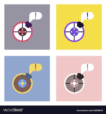 Flat icon design collection steering wheel and vector image