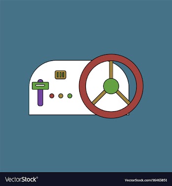 Flat icon design collection steering wheel and vector image