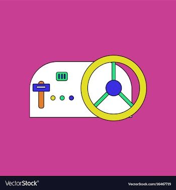 Flat icon design collection steering wheel and vector image
