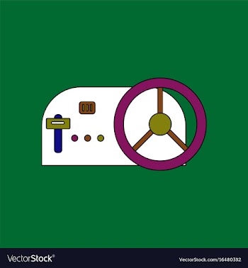 Flat icon design collection steering wheel and vector image