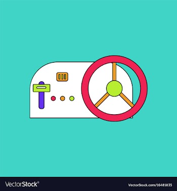 Flat icon design collection steering wheel and vector image