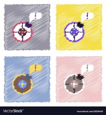 Flat icon design collection steering wheel and vector image
