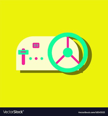 Flat icon design collection steering wheel and vector image