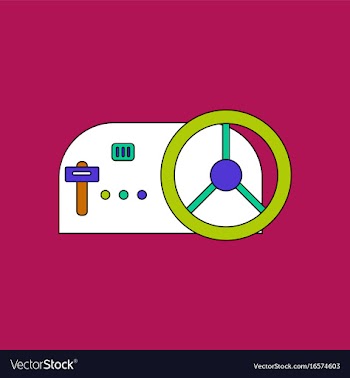 Flat icon design collection steering wheel and vector image
