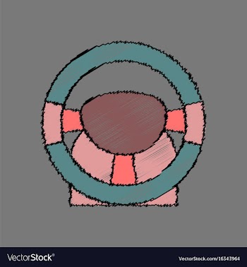 Flat icon design collection steering wheel in vector image