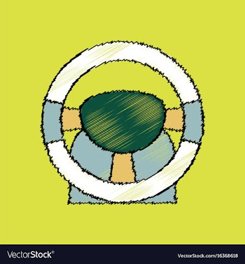 Flat icon design collection steering wheel in vector image