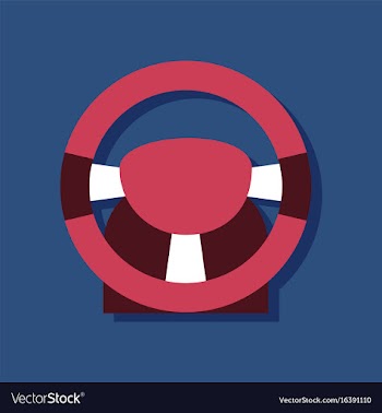 Flat icon design collection steering wheel in vector image