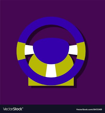 Flat icon design collection steering wheel in vector image