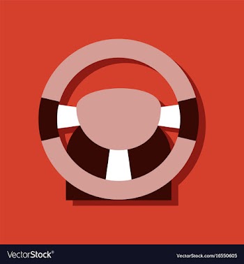 Flat icon design collection steering wheel in vector image