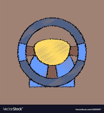 Flat icon design collection steering wheel in vector image