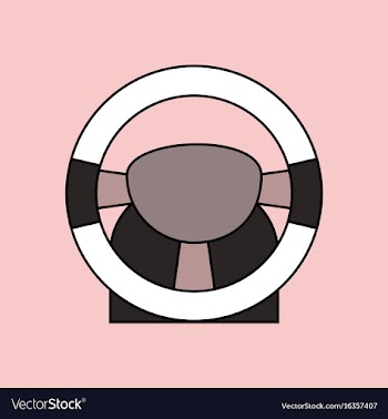 Flat icon design collection steering wheel vector image
