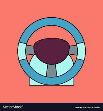 Flat icon design collection steering wheel vector image