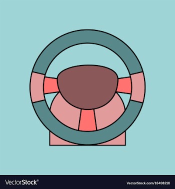 Flat icon design collection steering wheel vector image