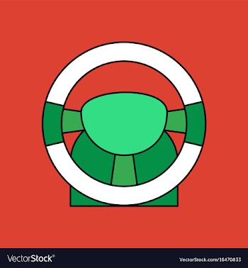 Flat icon design collection steering wheel vector image