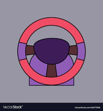 Flat icon design collection steering wheel vector image